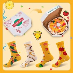 Velká dárková sada 4 páry ponožek PIZZA SET 36-41