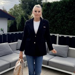 Černé elegantní flaušové sako s podšívkou MINIMAL