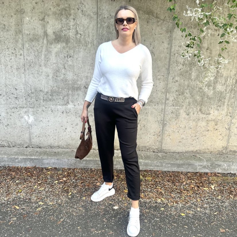 Černé kalhoty z máslového materiálu VERSON