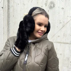 Černé kožešinové klapky na uši COLD