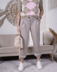 Mokka hnědé kalhoty z máslového materiálu MISSA