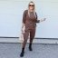 Čokoládově hnědá trendy souprava ELEGANT CHIC LONG