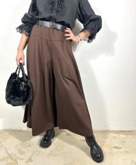 Čokoládově hnědá kalhotová sukně s páskem MAELLA