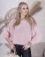 Světle růžový svetřík netopýřího střihu s mašlí na zádech BELLA BOW