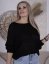 Černý svetřík netopýřího střihu s mašlí na zádech BELLA BOW