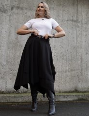 Černá dlouhá vrstvená sukně LUX LAYLA