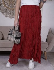 Burgundy červená mačkaná sukně/šaty VALEY