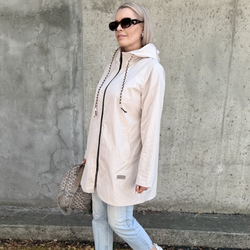 Světle béžová šusťáková bunda DESIGN