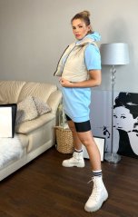 Béžová krátká prošívaná vesta TERNIS