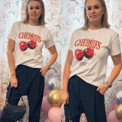 Bílé tričko CHERRY
