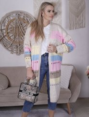 Béžový maxi kardigan VIBES PASTEL
