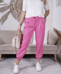 Růžové kalhoty z máslového materiálu MISSA