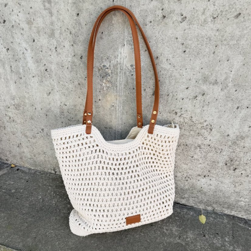 Krémová letní kabelka IBIZA CROCHET