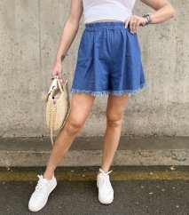 Modré džínové kraťasy FRINGE DENIM