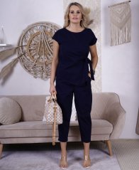 Tmavě modrá trendy souprava ELEGANT CHIC