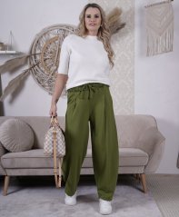 Limetkově zelené trendy balónové kalhoty ROUGE