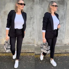 Černá souprava sako a kalhoty ELEGANT