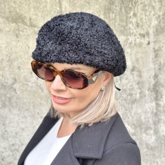 Černý buklé baret COCO