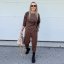 Čokoládově hnědá trendy souprava ELEGANT CHIC LONG