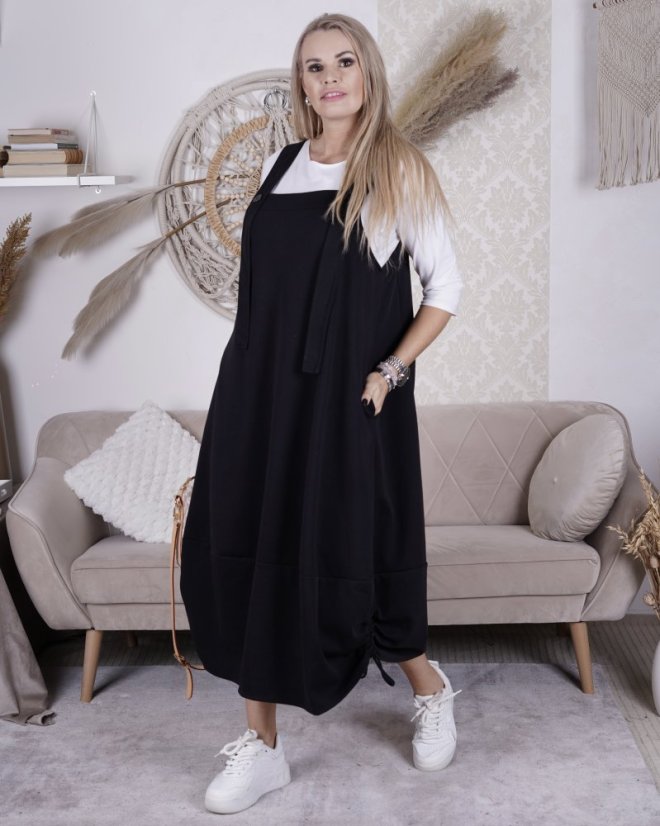 Černá dlouhá trendy šatovka VALENTIA