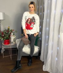 Bílá hebká Vánoční mikina XMAS PRINCESS