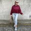 Burgundy červená stylová semišová bunda MILANO