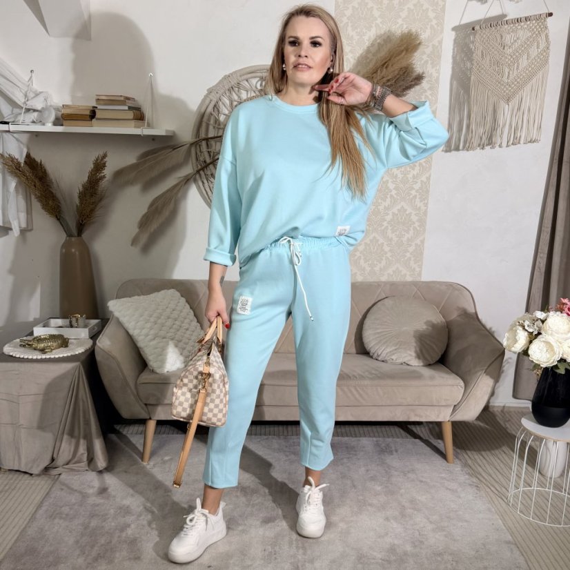 Světle modrá fashion souprava z máslového materiálu PAMMY
