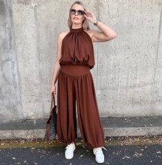 Čokoládově hnědá vzdušná trendy souprava NEFELI