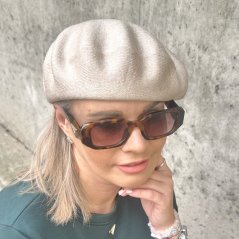 Světle béžový vlněný baret EVICTA