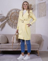 Světle žlutý kabát s páskem CHANGING