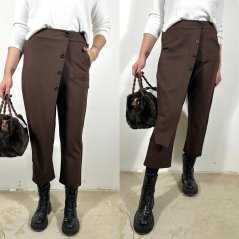 Čokoládově hnědé stylové kalhoty ASYMMETRIC