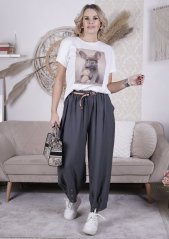 Bílé tričko s potiskem CUTE BULLDOG