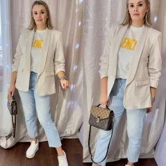 Světle béžové klasické sako RUNWAY