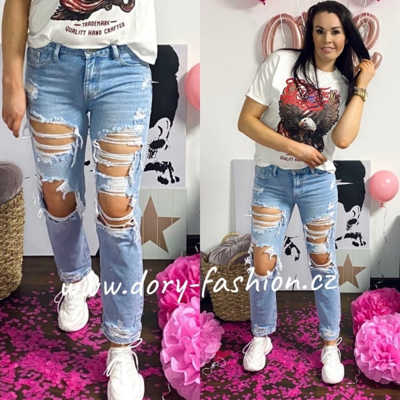 Modré boyfriend džíny REANA